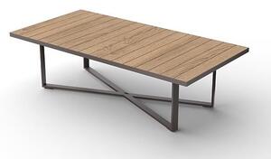 Vondom Jídelní stůl Vineyard bez koleček, Vondom, 212x106x74 cm, rám lakovaný hliník, deska zešedlý teak, barevné provedení dle vzorníku