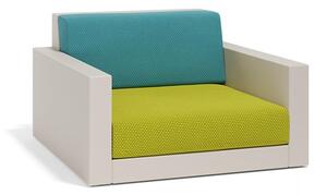 Vondom Nízké křeslo Pixel, Vondom, 101x101x62 cm, matt polyethylen barva dle vzorníku, sedáky venkovní látka Group 1A a 1B barva dle vzorníku