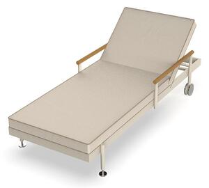 Vondom Polohovací lehátko Hamptons, Vondom, 202x78,2x62,1 cm, rám hliník, područky teak, celopotah venkovní látka Group 1B, barevné provedení dle vzorníku