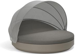 Vondom Denní postel kulatá se sklápěcí stříškou a polohovací zádovou opěrkou Vela, Vondom, 222x216x156 cm, matt polyethylen, matrace venkovní látka Group 1A a 1B, barevné provedení dle vzorníku