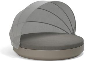 Vondom Denní postel kulatá se sklápěcí stříškou Vela, Vondom, 222x216x156 cm, matt polyethylen, matrace venkovní látka Group 1A a 1B, barevné provedení dle vzorníku