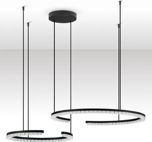 LED moderný luster Gleamy 2 Čierna – Černá