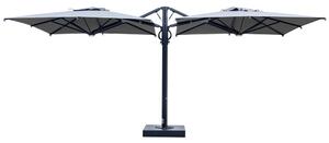 Scolaro Dvojitý boční slunečník Dual V, Scolaro, 500x250 cm, rám lakovaný hliník barva Carbon, potah akryl 350 g/m2, barva Natural