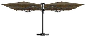 Scolaro Čtyřdílný boční slunečník Quattro, Scolaro, 500x500 cm, rám lakovaný hliník barva Carbon, potah akryl 350 g/m2, barva Natural