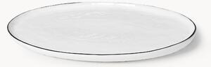 Ručně vyrobený porcelánový servírovací talíř Salt, D 30 x Š 20 cm