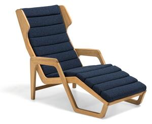 Molteni Relaxační křeslo/lehátko D.150.5, Molteni, 75x134x95 cm, rám teak, celopotah venkovní látka barva bílá white