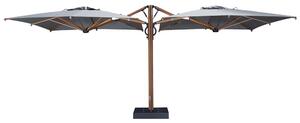 Scolaro Dvojitý boční slunečník Dual T, Scolaro, 600x300 cm, rám lakovaný hliník barva Starwhite, potah akryl 350 g/m2, barva Natural
