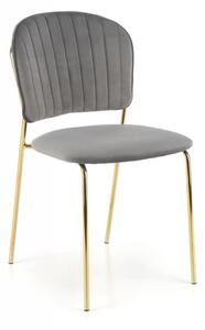 Jídelní židle DIONA — ocel, látka, šedá