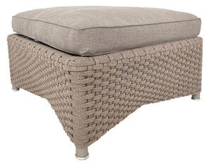 Cane-line Podnožka Diamond, Cane-line, 70x70x40 cm, rám hliník, výplet lanko barva taupe, sedák venkovní látka Natté taupe
