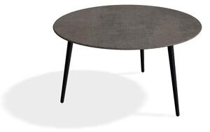 Royal Botania Nízký stůl Styletto, Royal Botania, kulatý 90x50 cm, rám hliník anthracite, deska keramika bílá