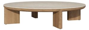Tribu Nízký stolek Amanu, Tribu, kulatý 125x42 cm, rám teak, deska keramika dekor sabbia