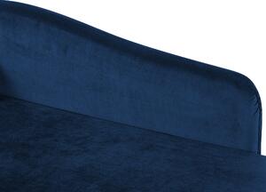 Lenoška čalouněná tmavě modrým sametem LUIRO