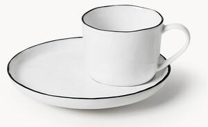 Ručně vyrobený porcelánový šálek na espresso s podšálkem Salt