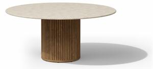 Tribu Jídelní stůl snížený Otto, Tribu, kulatý 148x67 cm, rám teak, deska keramika dekor sabbia