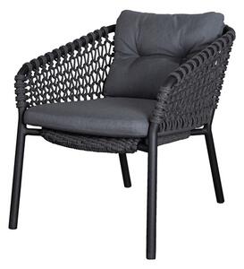 Cane-line Nízké křeslo Ocean, Cane-line, 69x85x73 cm, rám hliník, výplet lanko Soft Rope dark grey, bez polstrů