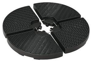 Outsunny 4dílný základový blok pro výsuvné slunečníky, odolný vůči počasí, plnitelný 52 kg vody nebo 68 kg písku, HDPE, černý | Aosom