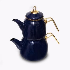 Krásy Orientu Dvojkonvice na čaj - smaltovaná - tmavě modrá