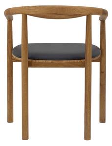 Dřevěná židle s područkami Calm černá koženka