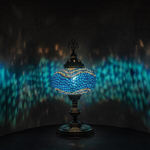 Krásy Orientu Orientální skleněná mozaiková stolní lampa Dalga - ø skla 24 cm