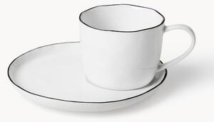 Ručně vyrobený porcelánový šálek's podšálkem Salt