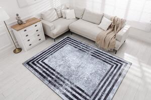 Kusový koberec pratelný MIRO 51325.805 Geometrický protiskluzový šedý Rozměr: 80x150 cm