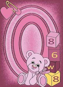Dětský kusový koberec Toys Medvídek C126 Pink | růžová Typ: 133x195 cm