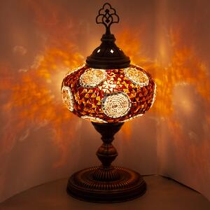 Krásy Orientu Orientální skleněná mozaiková stolní lampa Enise - ø skla 24 cm