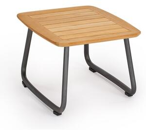 Weishaupl Odkládací stolek Denia, Weishaupl, čtvercový 55x55x43 cm, rám lakovaný hliník metallic grey, deska teak