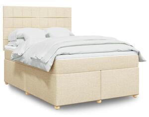 Box spring postel s matrací krémová 140x190 cm textil 3291280