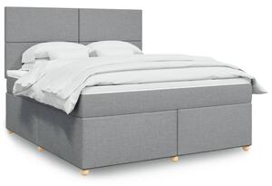 Box spring postel s matrací světle šedá 180 x 200 cm textil 3291352