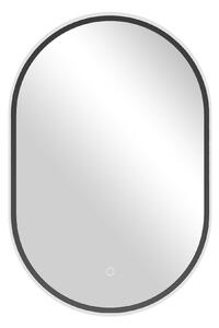 Cerano - koupelnovÃ© led zrcadlo valto, kovovÃ½ rÃ¡m - ÄernÃ¡ matnÃ¡ - 40x60 cm
