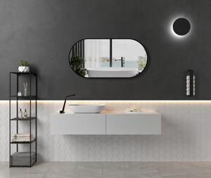 CERANO - Koupelnové zrcadlo Bano, kovový rám - černá matná - 100x55 cm