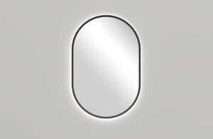 CERANO - Koupelnové LED zrcadlo Valto, kovový rám - černá matná - 55x100 cm