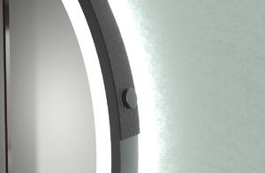 CERANO - Koupelnové LED zrcadlo Rotondo, kovový rám - černá matná - Ø 60 cm