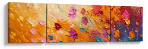 Obraz - Malba barevných květin (170x50 cm)