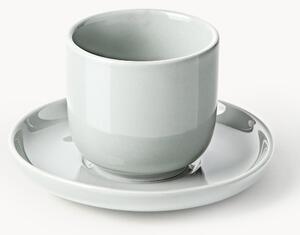 Porcelánové pohárky na espresso s podšálky Nessa, 4 ks