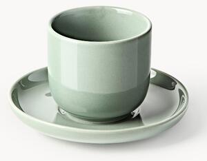 Porcelánové pohárky na espresso s podšálky Nessa, 4 ks