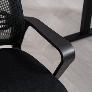 HOMCOM Křeslo do Kanceláře s Mřížkovaným Potahem, Ergonomické Křeslo na Schůzky s Kluznou Podlahou, pro Zasedací Místnost, Ložnici, Čekárnu, Recepce