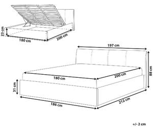 Béžová postel s úložným prostorem 180x200cm ORBEY