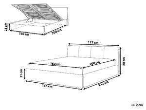Šedá postel s úložným prostorem 160x200cm ORBEY