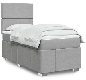 Box spring postel s matrací světle šedý 100 x 200 cm textil 3291572