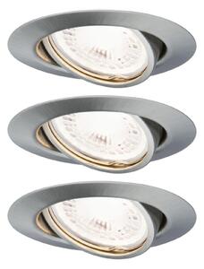 PAULMANN Vestavné svítidlo LED Base kruhové 3x5W GU10 kov kartáčovaný nastavitelné 934.20 P 93420