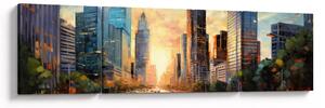 Obraz - Malba města (170x50 cm)