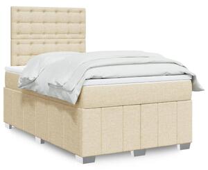 Box spring postel s matrací krémová 120x190 cm textil 3291626