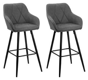 Sada dvou šedých barových židlí DARIEN