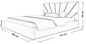 Prostorná postel 180x200 cm Rail Sawana 21