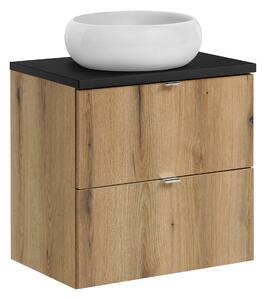 Comad Koupelnová skříňka s deskovým umyvadlem set Nova Oak II. 60 dub coast evoke/černá