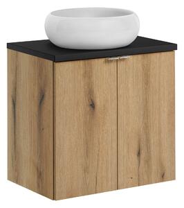 Comad Koupelnová skříňka s deskovým umyvadlem set Nova Oak 60 dub coast evoke/černá