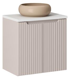 Comad Koupelnová skříňka s deskovým umyvadlem Nova Cashmere II. 60 kašmír/bílá