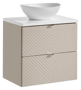 Comad Koupelnová skříňka s deskovým umyvadlem Viva Cashmere II. 60 kašmír/bílá